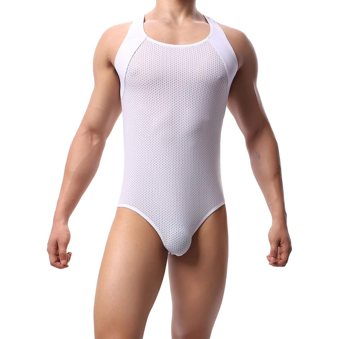 Боді для чоловіків YUFEIDA: спортивний костюм, боді, лосини, білизна, дихаючий матеріал, модель M (білий)