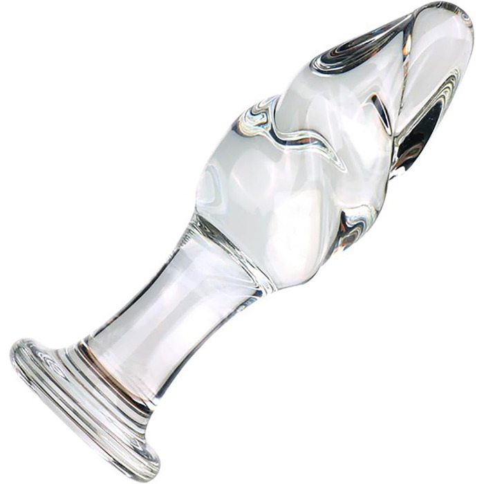 Скляний анальний плагін ScreaAss з спіраллю, набір 5 розмірів (31/35/40/50/60 мм), прозорий, для жінок та чоловіків