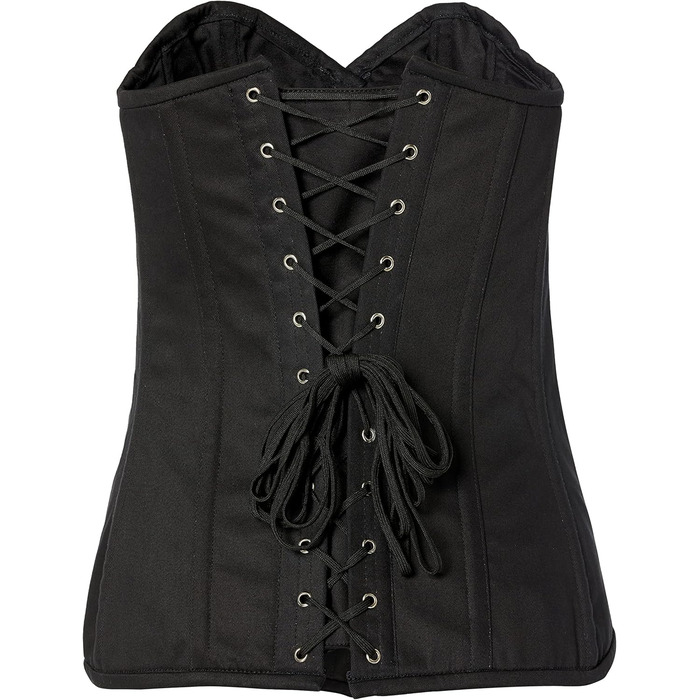 Корсет Daisy Corsets чорний бавовняний з суцільними ребрами жорсткості, розмір 6X