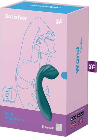 Vibrator Satisfyer Mini Wand-er Connect App: Масажер для тіла з Bluetooth та App-керуванням, водонепроникний (IPX7), для стимуляції G-точки та клітора, для жінок (Турквіс)