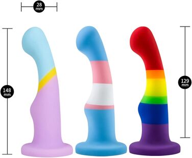 Силіконовий дildo для дорослих Sexspielzeug: гнучкий, гладкий, з матеріалу платини, вагінальна чаша, кольоровий (радуга)