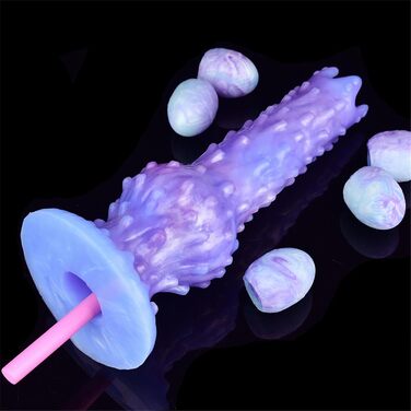 Анальний ділдо Soarvlorfy Extrem Eiablage з силікону, 5 яєць, XXL, для чоловіків та жінок, SM-іграшки, фіолетовий/синій комплект