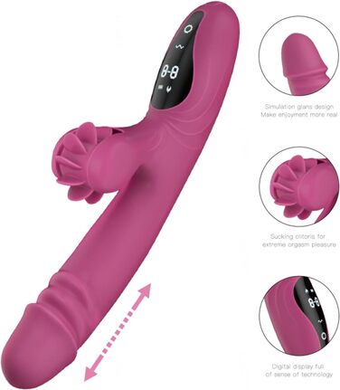 Вібратор для жінок Rabbit з 9 функцій та режимом нагріву, фіолетовий