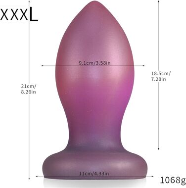 Анальний плагін Hrekssi 6 з м'якого силікону - великий анальний розширювач з присоскою, масажер простати, для чоловіків та жінок