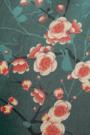 Халат жіночий довгий шовковий сатин, Kimono з принтом павича, BABEYOND, 135 см