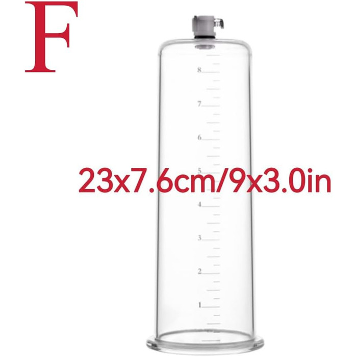 Вакуумний насос для пеніса: прозора трубка з шкалою, ручна модель для ерекції, допомога при імпотенції, збільшення та подовження пеніса. Аксесуар для чоловічих іграшок. (Д:23x7.6см)