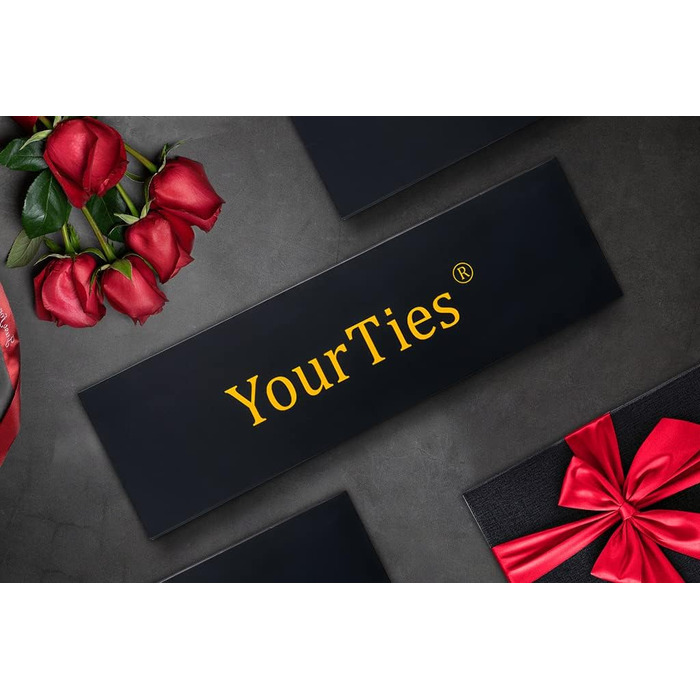 Чоловіча краватка YourTies зі смугастим візерунком, ткана шовк, комплект із золотистим затикачем, синьо-коричнева