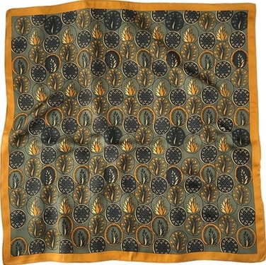 Жіноча шовкова хустка на шию, 100% шовк, 53x53 см