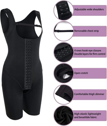 Корсет-боді KUMAYES для жінок, фігуроформуючий, бандаж після пологів, чорний, форма одягу Shapewear, з гачками