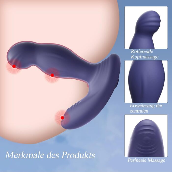 Анальні вібратори BDSMYEE: набір з пультом дистанційного керування, 10 режимів, 360° обертання. Для чоловіків.