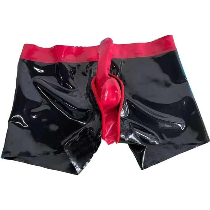 Чоловічі латексні шорти Slip, боксери, труси, нижня білизна, труси-боксер, чорний колір, XL