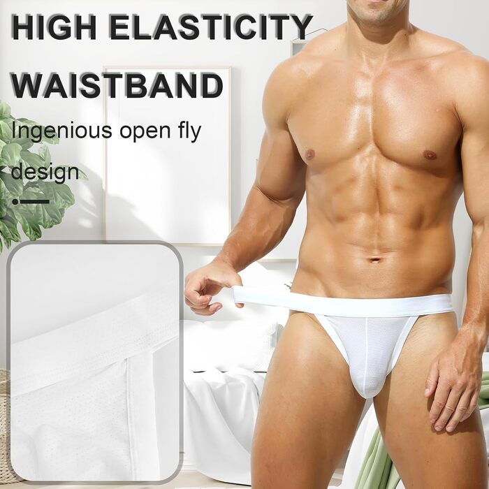 Тонкі чоловічі труси-сліпи Karen Space з мережива Ice Silk (5 шт. в упаковці), комфортні, еластичні, спортивні, S