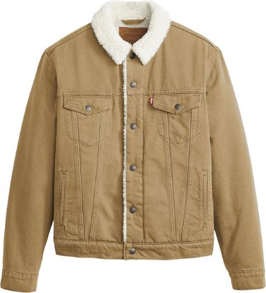 Чоловіча джинсова куртка Levi's Sherpa Trucker з підкладкою з шерпи, колір Ermine, розмір L