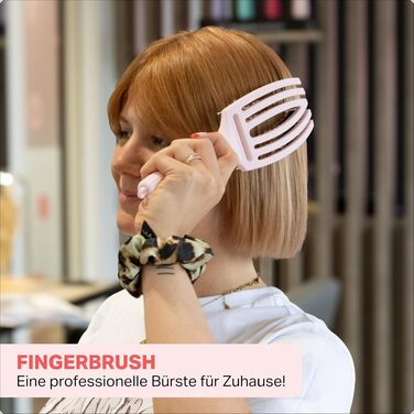 Щітка для волосся Olivia Garden Fingerbrush Care Iconic з щетиною кабана та нейлоном для розплутування та блиску, Pastel Pink Medium