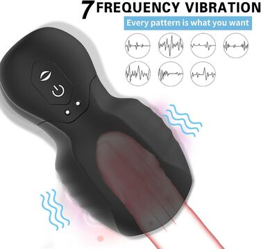 Вібратор для чоловіків, електричний мастурбатор: тренажер для пеніса, вібратор-мастурбатор, стимулятор пеніса (чорний)