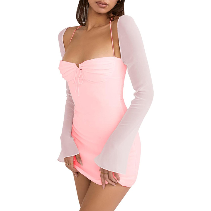 Сучасна жіноча спідниця HIBHABY, приталеного крою, міні, рожевого кольору (L)