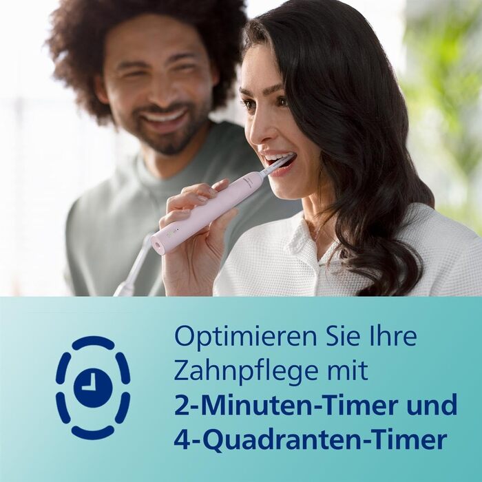 Електрична звукова зубна щітка Philips Sonicare 3100 (HX3675/15), з контролем натискання та таймером, набір 2 шт. (Sugar Rose та Чорна)