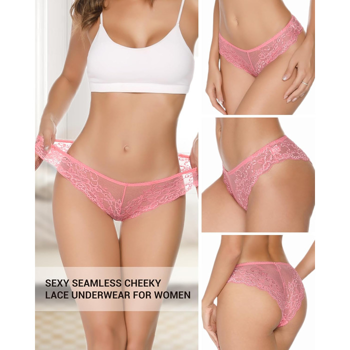 5 пар жіночих мереживних трусиків Танга. Зручні, дихаючі, мереживні трусики-сліпи для жінок. Розміри S-XL. Якісні жіночі трусики-бікіні.