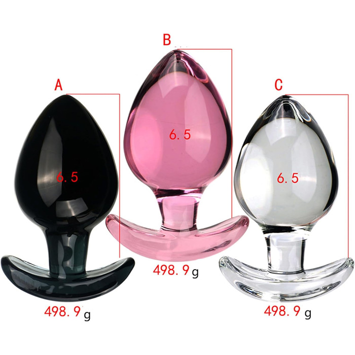 Скляний анальний дildo з анкером, великий, 6.5 см – стимулятор G-точки, анальний/вагінальний, для мастурбації, SM-іграшка для жінок та чоловіків