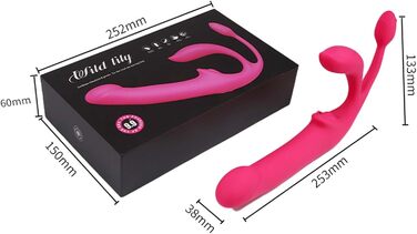 Вібратор ChicLSQ для жінок з 4 точками, без бретелек, надувний, G-точковий вібратор з 3 головками, 12 вібрацій та 3 імпульсами частоти, для лесбійок, анальний плагін