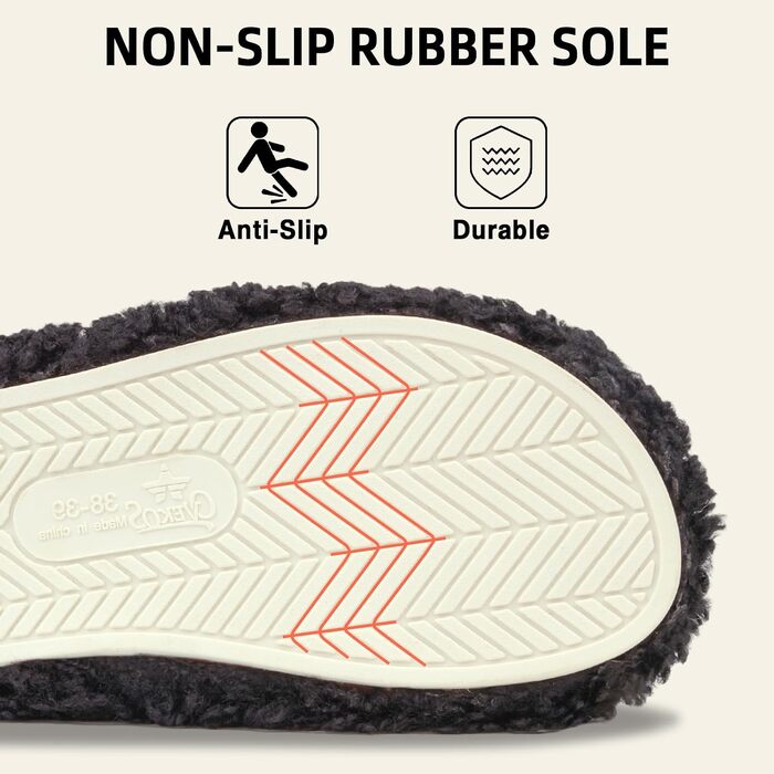 Жіночі м'які капці з ефектом пам'яті (Memory Foam), плюшеві домашні тапочки чорного кольору, розмір 42/43 EU
