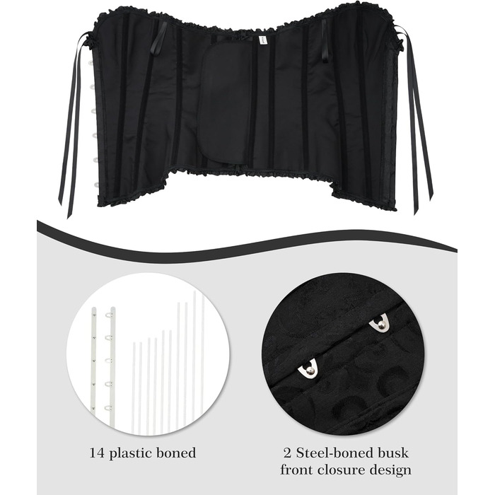 Корсет для жінок - бюстгальтер-корсет, чорний, розмір L