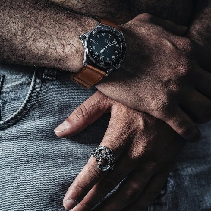 Шкіряний вінтажний ремінець для годинника Horween зі швидким This-затискачем, натуральна шкіра, 24 мм