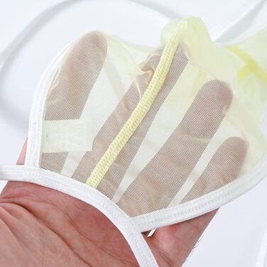 BIATWOWR Прозорі труси для чоловіків - сексуальна білизна з G-строки (жовтий, L)