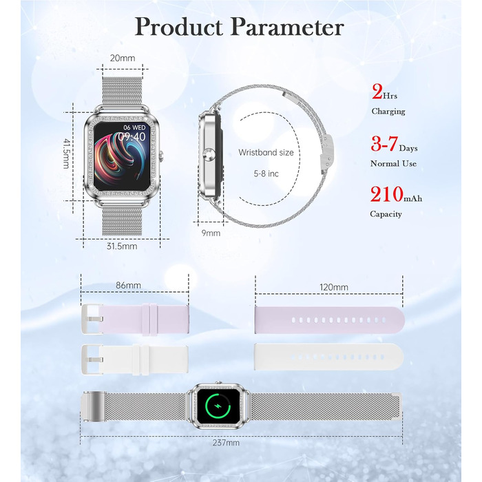 Смарт-годинник I52 Smartwatch сріблястого кольору