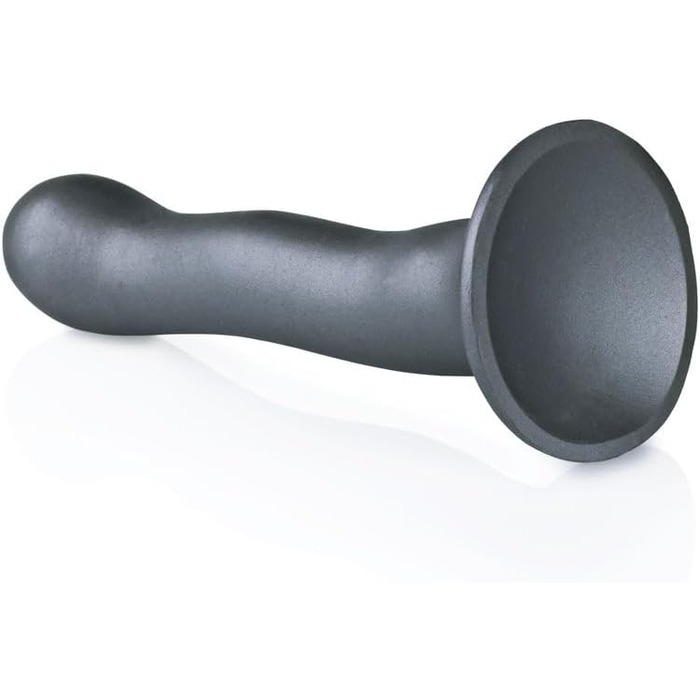 Вагінальний дildo з присоском, ультрам'який, вигнутий, для стимуляції G-точки, 17 см, Gun Metal