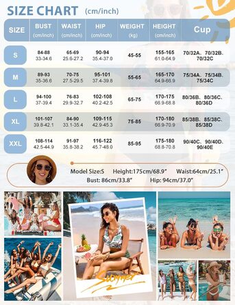 Бікіні жіноче CMTOP з високою талією, пуш-ап, двочастинний купальник, бавовняний, з принтом зеленого листя, розмір S