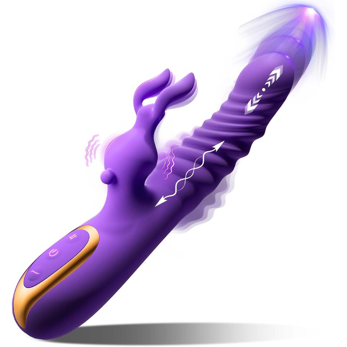 LYAMais 3-в-1 Вібратор для жінок: G-Punkt, Кліторальний стимулятор, Анальний вібратор. 6 режимів, телескопічний дизайн. Іграшка для дорослих