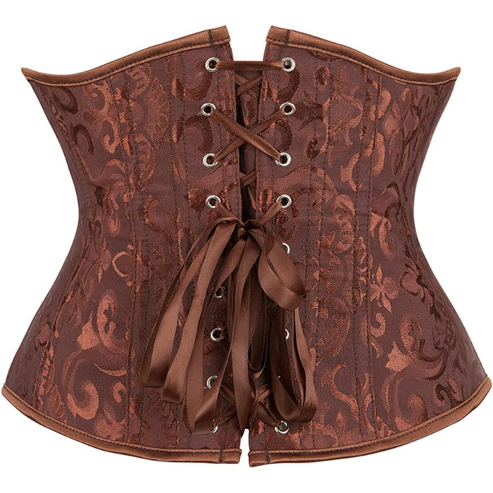 Корсет Sxybox для під грудьми, шнурівка, корсаж, бюстгальтер, для Хелловіну та карнавалу (S, Коричневий)
