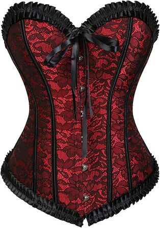 Корсетний топ CSKJ для жінок: готичний, вінтажний, з мереживом, повномірний, для повного бюсту, з кісточками, бавовна, формальний, весільний, на Хелловін, для карнавалу