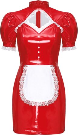 Сукня для покоїстки з ПВХ Jhaoyu, червона, S - сукня-корсет, бодікон, з рюшами, для косплею та карнавалу