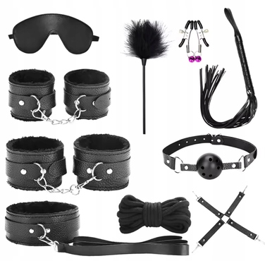 BDSM-набір UniGirl, чорний, 14 предметів