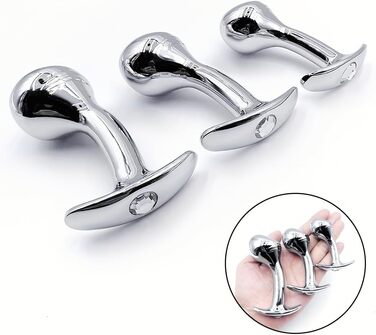 Металевий набір анальних заглушок HXLXW, S/M/L, стимуляція простати, для чоловіків та жінок