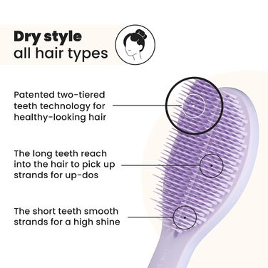 Щітка для волосся Tangle Teezer The Ultimate Styler для об'єму та блиску, ідеальна для перук, нарощеного волосся та екстензій, колір Lilac Cloud