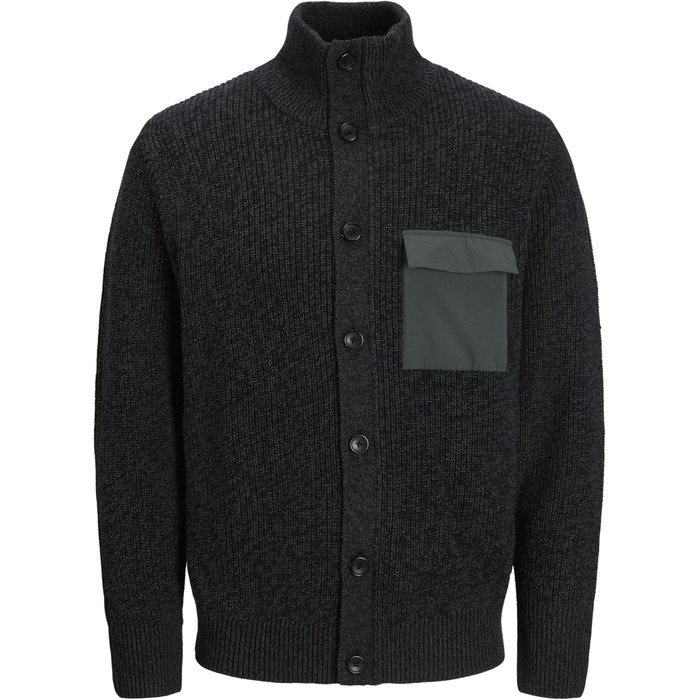 Чоловічий в'язаний кардиган Jack & Jones Jcomace Urban Chic, колір Asphalt/Black, розмір L