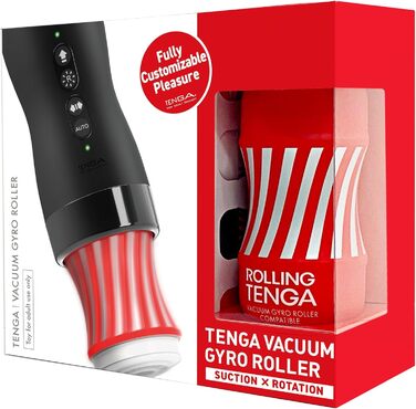 TENGA Vacuum Gyro Roller - вібратор для інтимної гігієни, чорний