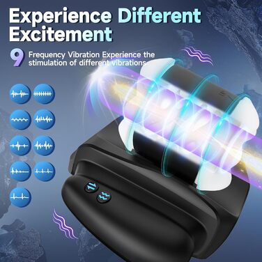 Електричний мастурбатор для чоловіків: чаша з 9 вібраціями та телескопічною функцією, тренажер для пеніса, секс-іграшка