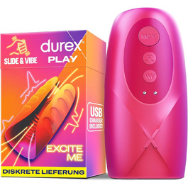 Інтимна іграшка Durex Slide & Vibe для чоловіків та пар - вібратор з 7 режимами вібрації та 3 режимами лизання, USB-зарядка, водонепроникний