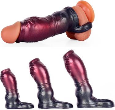 Чохол для пеніса з кільцем для яєчок, збільшувач пеніса, затримка еякуляції, для чоловіків та пар (S/M/L)