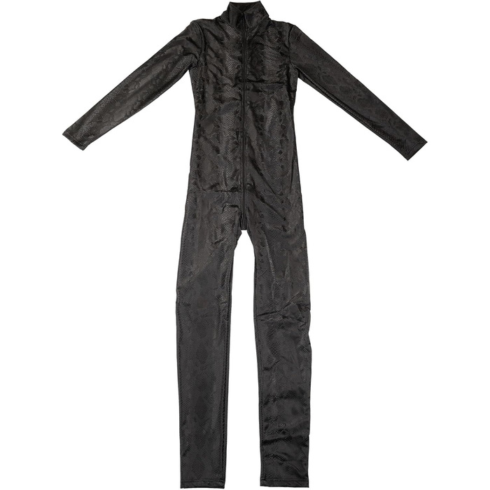 Чоловічий комбінезон з ефектом мокрого блиску Rubberfashion - шкіряний костюм-ластовиця, XXL, довгі рукави