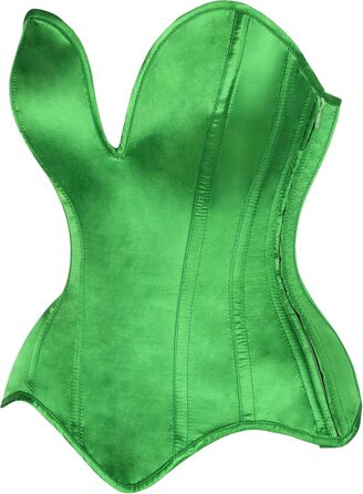 Корсет Daisy Corsets з шнурівкою, м'яка тканина, зелений сатин, Overbust, XS