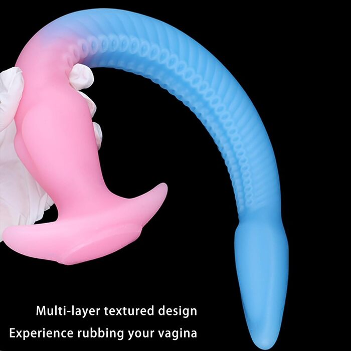 Анальний дилда з силікону AMZABEE Tentakel Oktopus XXL, екстра-довга, з підставкою, фіолетовий