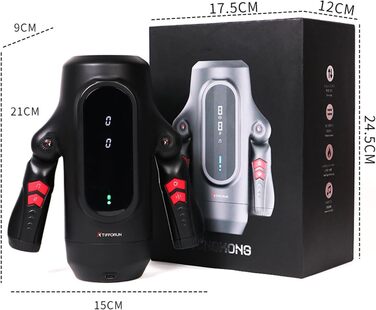 Електричний мастурбатор для чоловіків з LCD-дисплеєм, 9 режимів насосу та 5 режимів вібрації