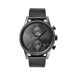 Чоловічий годинник BOSS Chronograph Quartz серії Navigator зі сталевим міш-браслетом або шкіряним ремінцем (Grey)