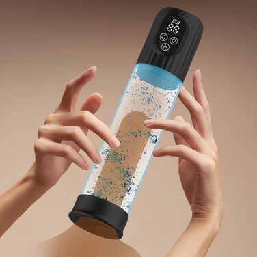 Електрична помпа для збільшення пеніса з LED-дисплеєм, 8 режимів, для покращення ерекції та затримки еякуляції