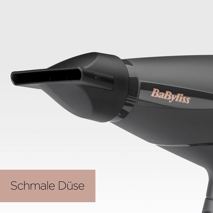 Фен для волосся BaByliss Smooth Pro 6709DE з дифузором, 2100 Вт, іонна технологія проти пухнання, 3 температурні режими, чорний